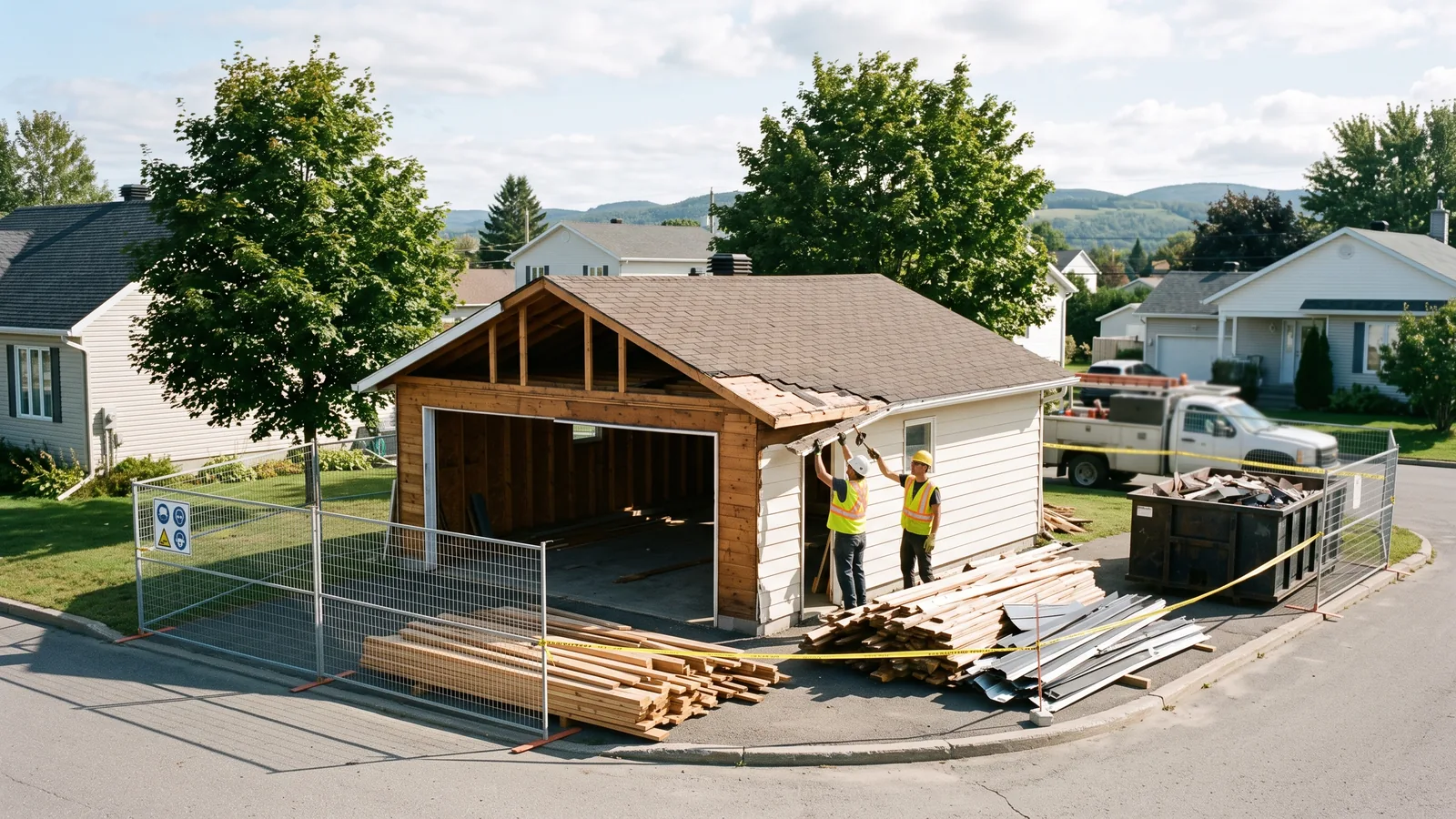 Chantier de démolition résidentielle à Baie-Saint-Paul