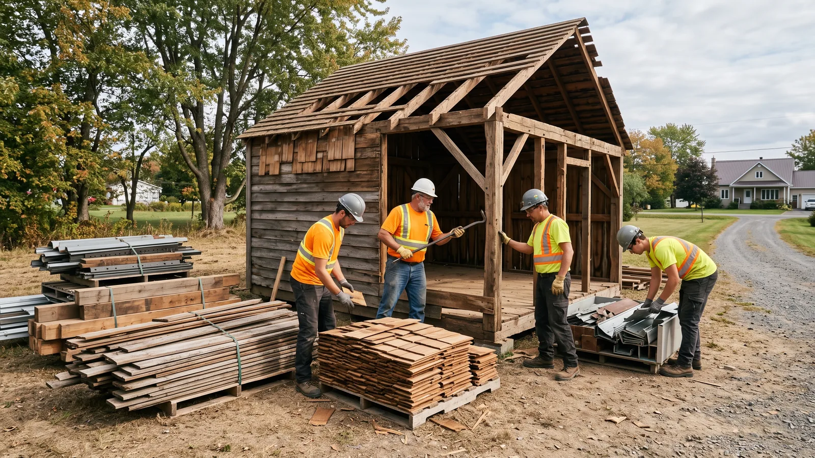 Projet de démolition résidentielle à Bécancour, Québec