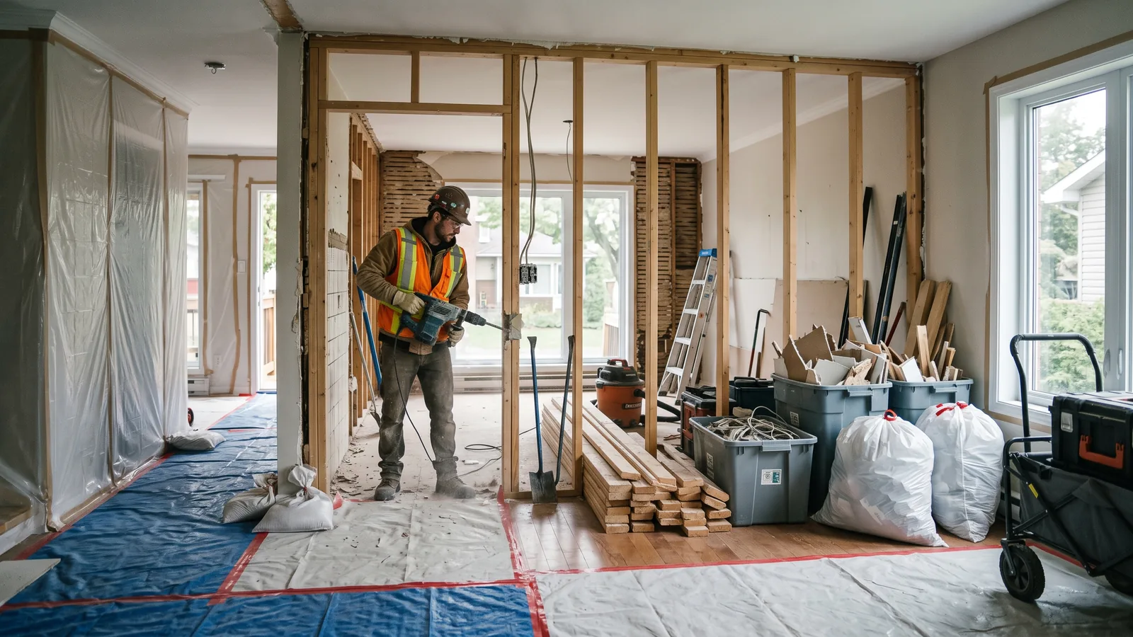 Chantier de démolition résidentielle à Bois-des-Filion