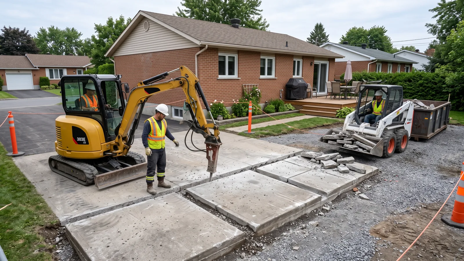 Chantier de démolition résidentielle à Chambly