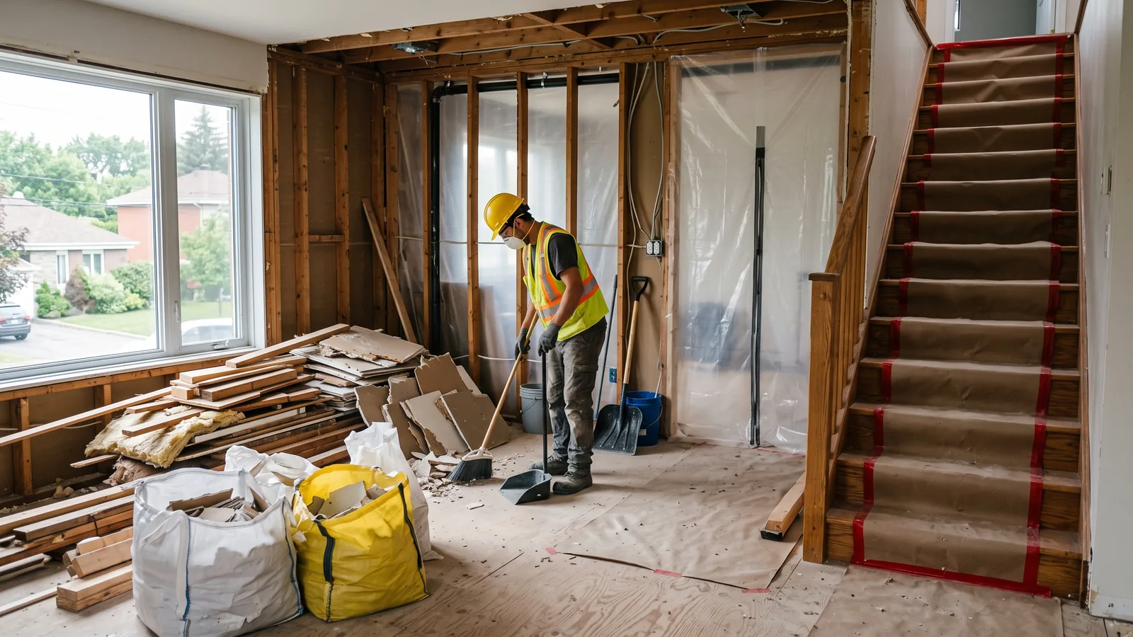 Chantier de démolition résidentielle à Deux-Montagnes