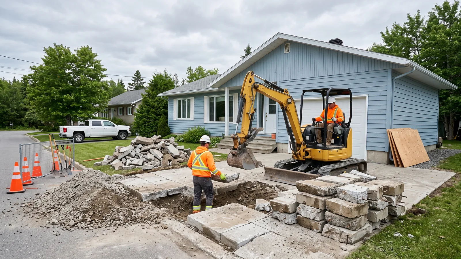 Chantier de démolition résidentielle à Gaspé