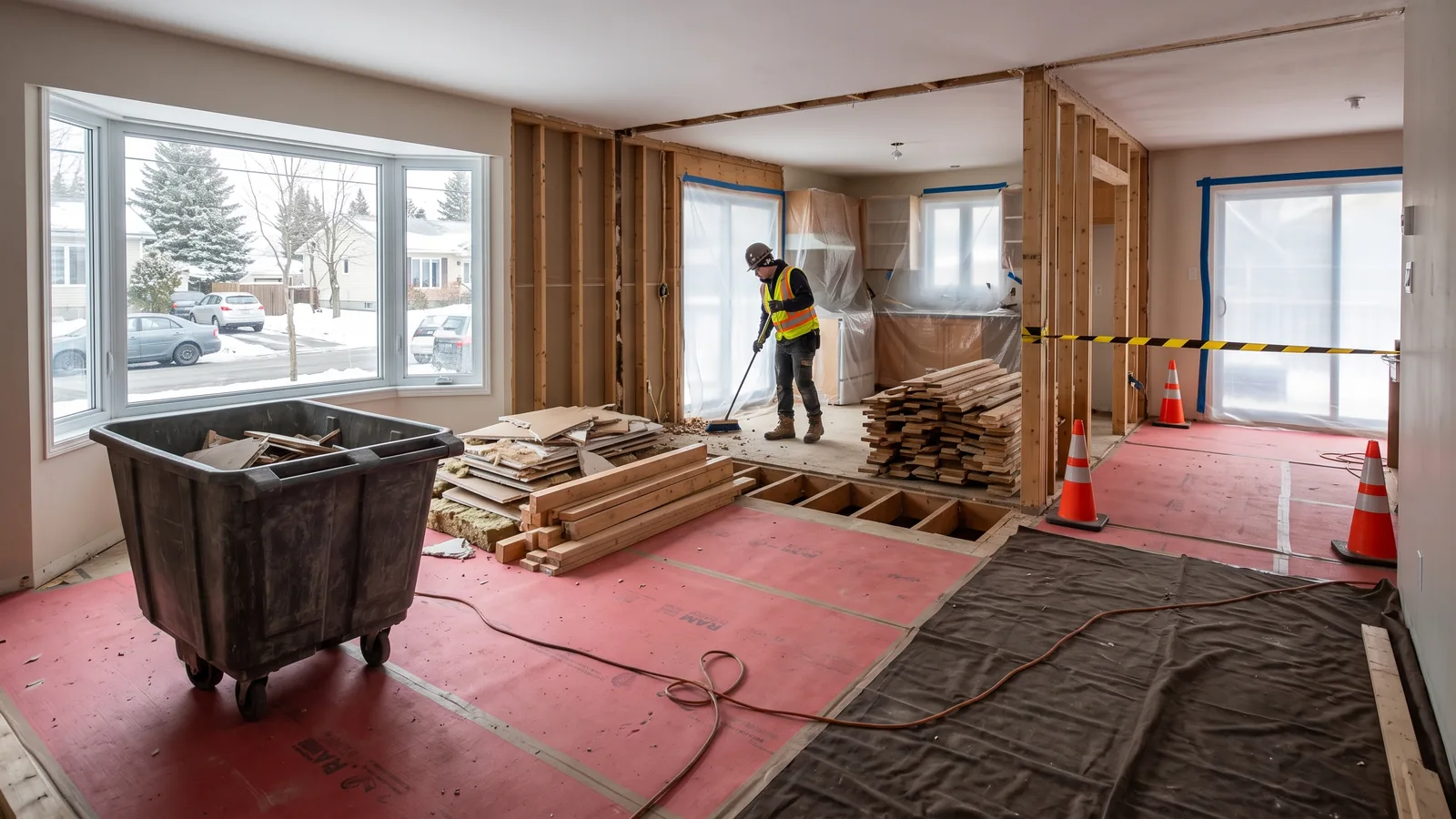 Chantier de démolition résidentielle à Les Cèdres