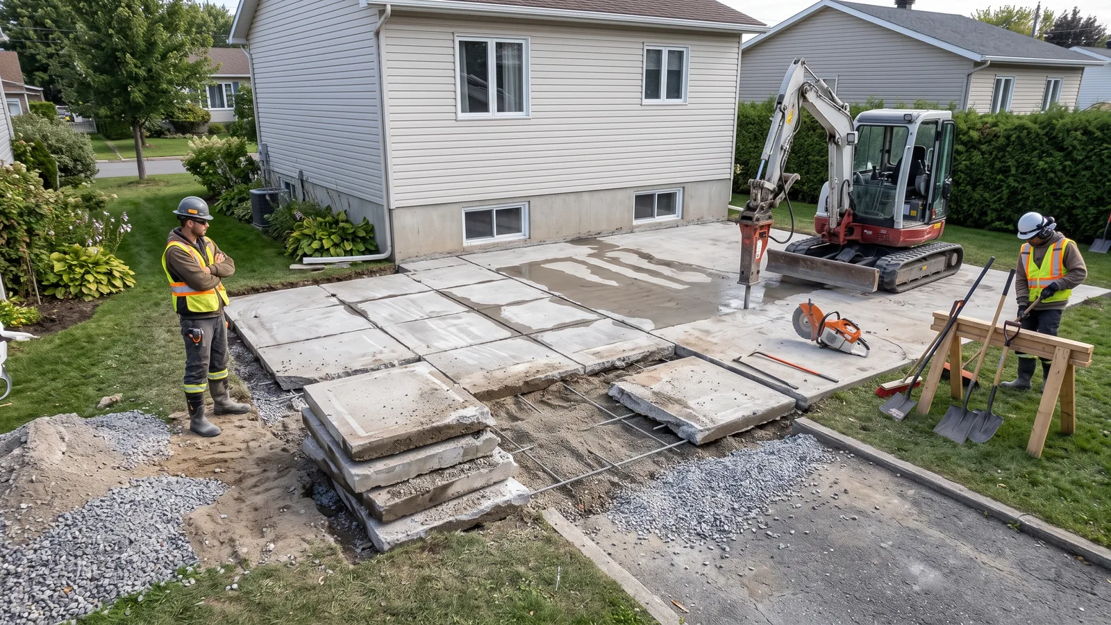 Projet de démolition résidentielle à Marieville, Québec