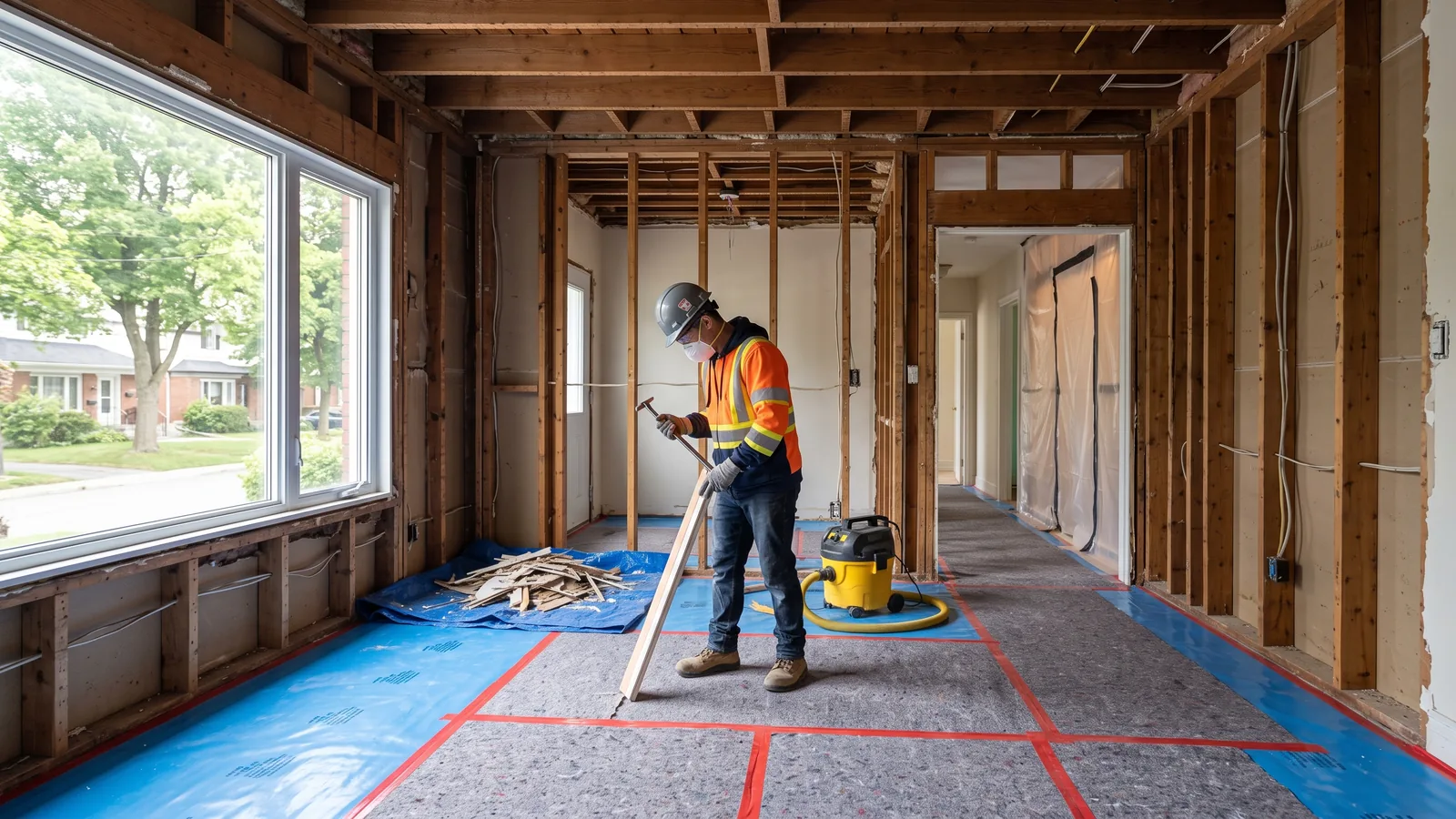 Chantier de démolition résidentielle à Mont-Royal