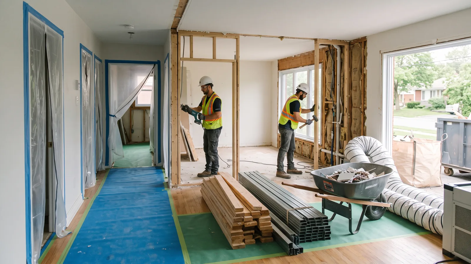 Chantier de démolition résidentielle à Pointe-Claire
