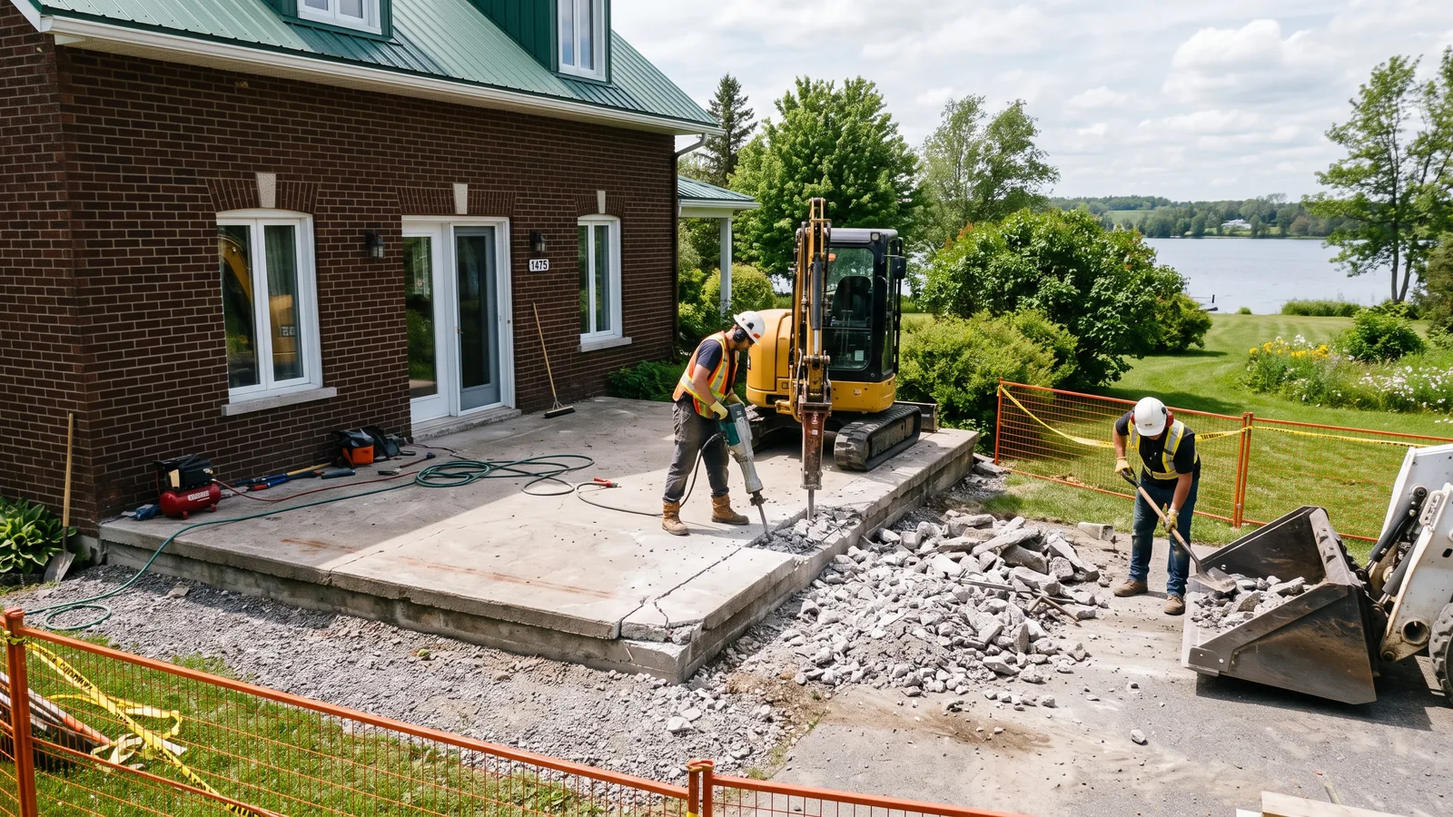 Chantier de démolition résidentielle à Saint-Anicet