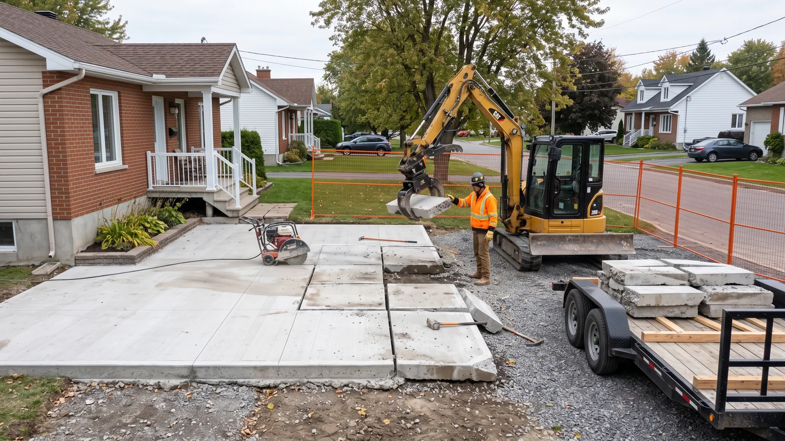 Projet de démolition résidentielle à Saint-Apollinaire, Québec