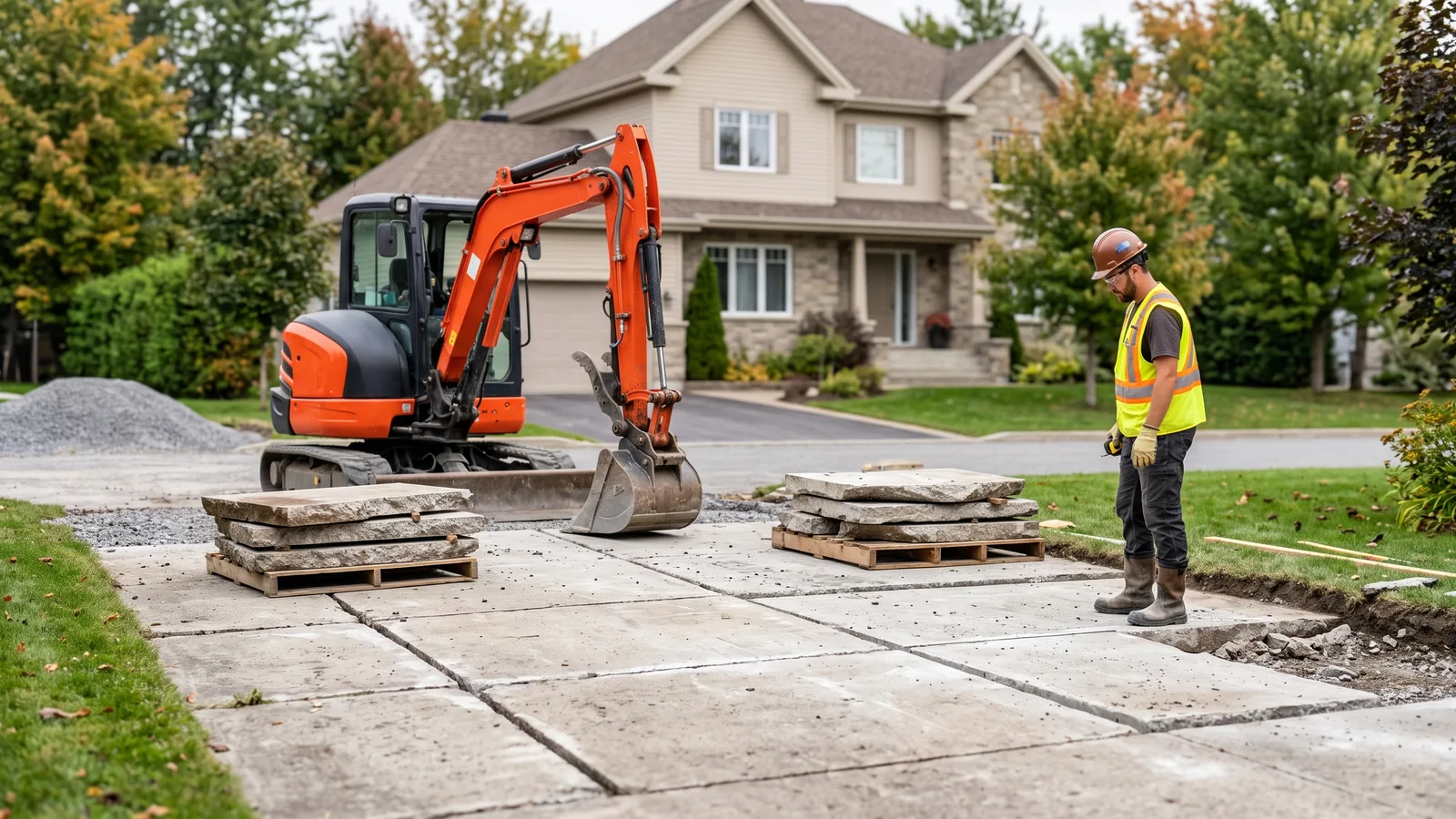 Chantier de démolition résidentielle à Saint-Augustin-de-Desmaures