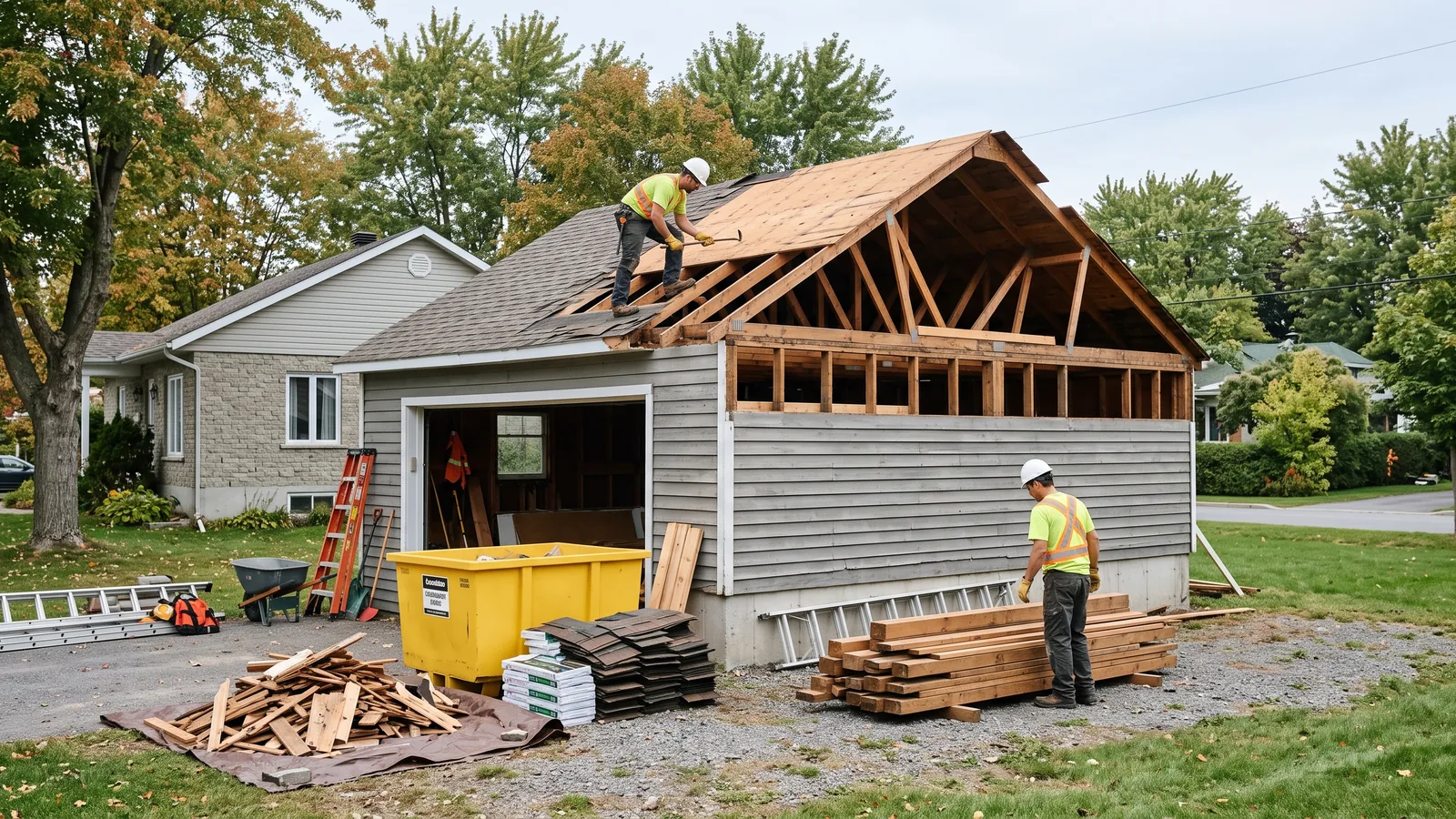 Projet de démolition résidentielle à Saint-Blaise-sur-Richelieu, Québec