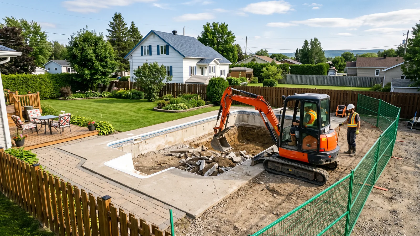 Chantier de démolition résidentielle à Saint-Félicien