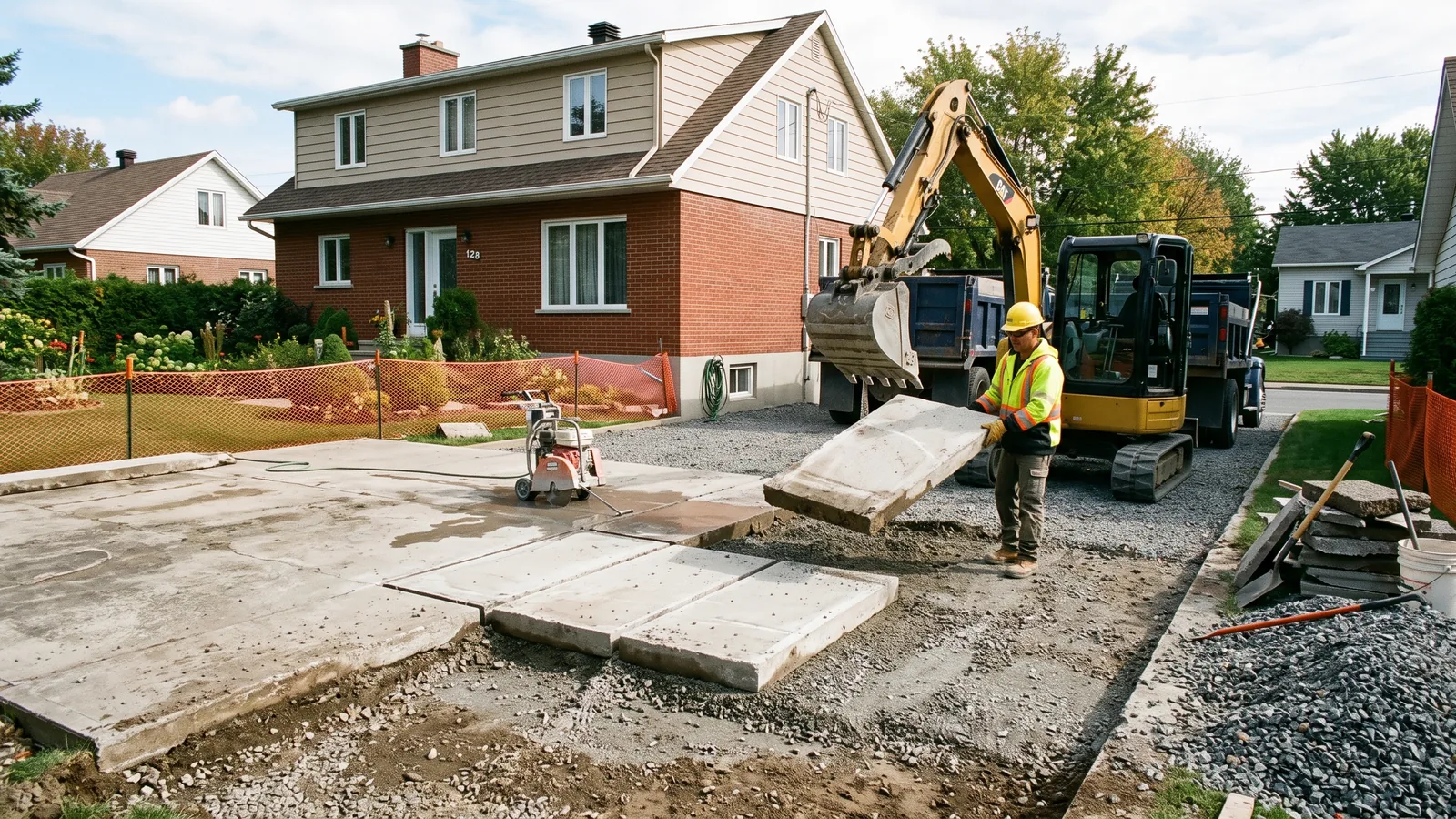 Chantier de démolition résidentielle à Saint-Georges