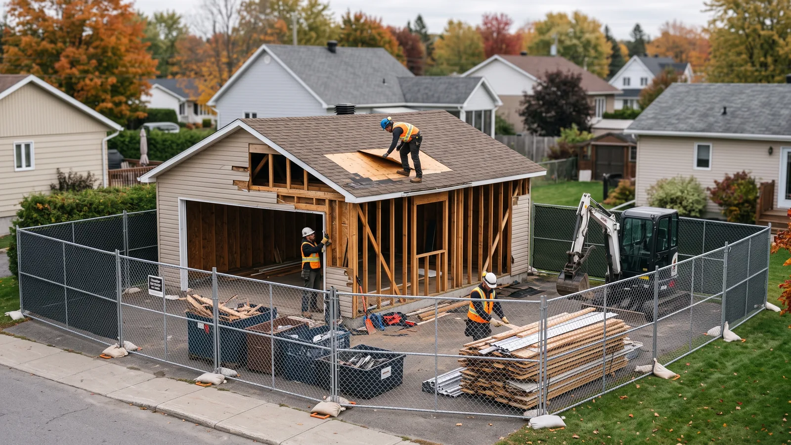 Projet de démolition résidentielle à Saint-Jean-de-Matha, Québec