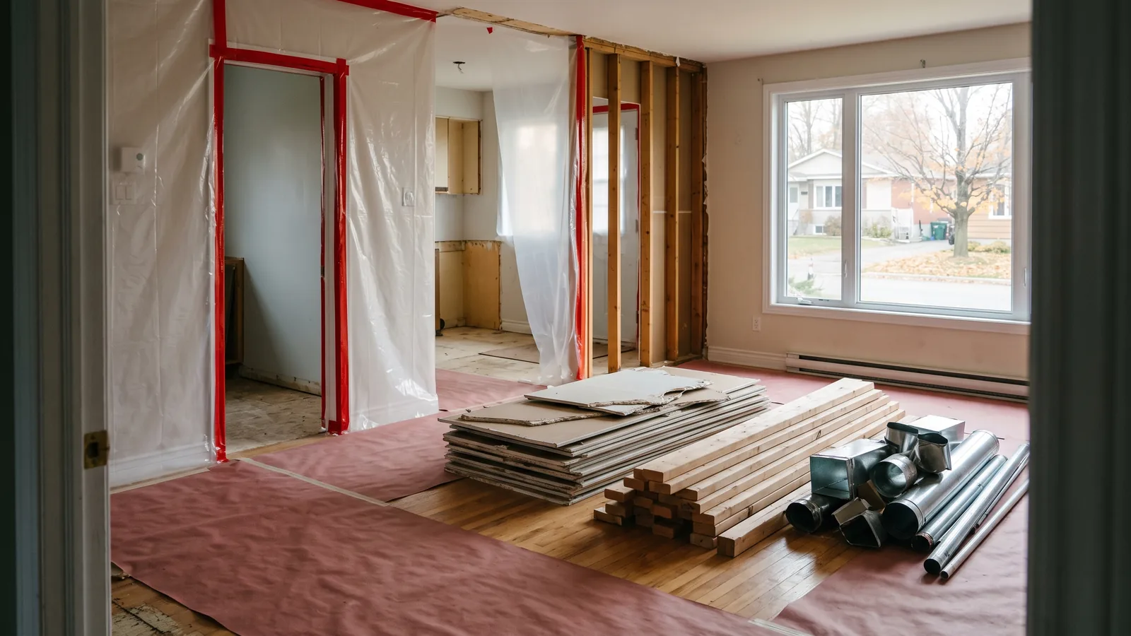 Chantier de démolition résidentielle à Saint-Philippe