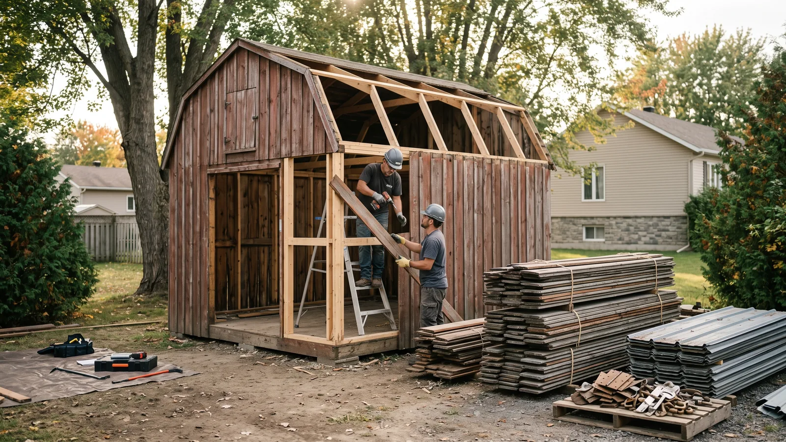 Chantier de démolition résidentielle à Saint-Zotique