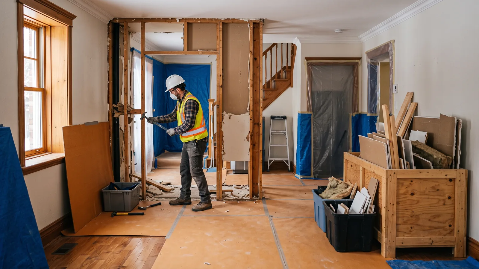 Chantier de démolition résidentielle à Sainte-Marie