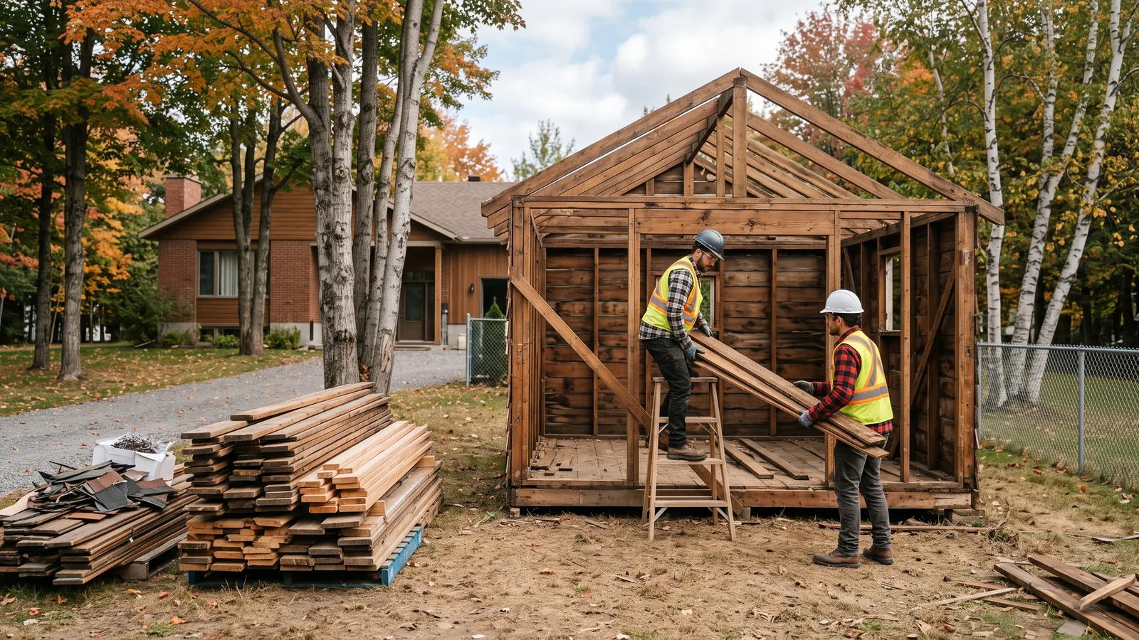 Chantier de démolition résidentielle à Sainte-Sophie