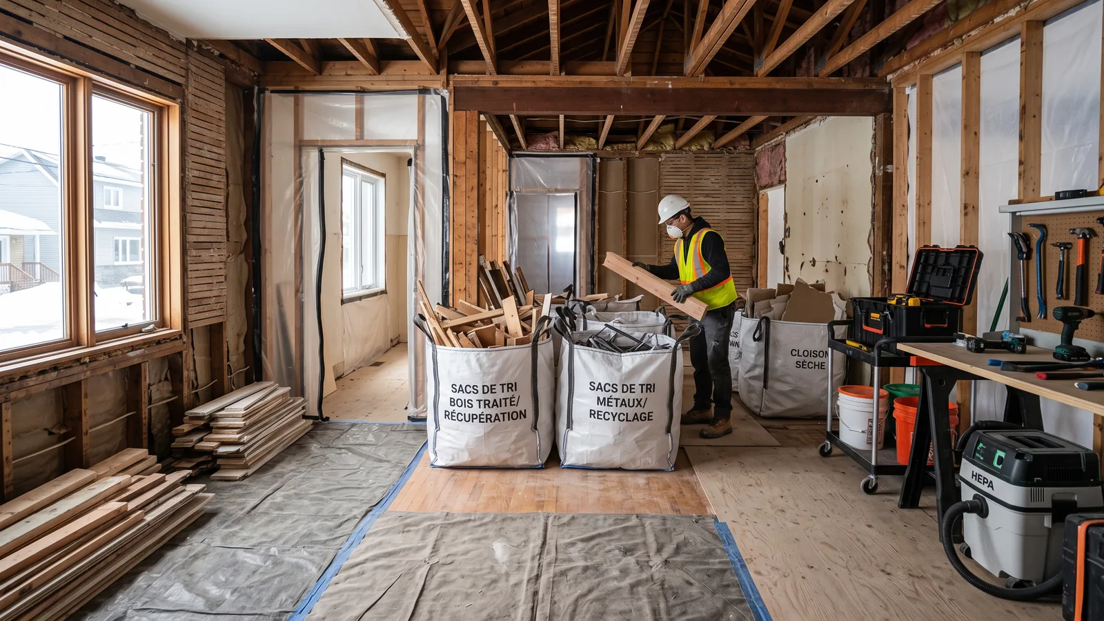 Chantier de démolition résidentielle à Shawinigan