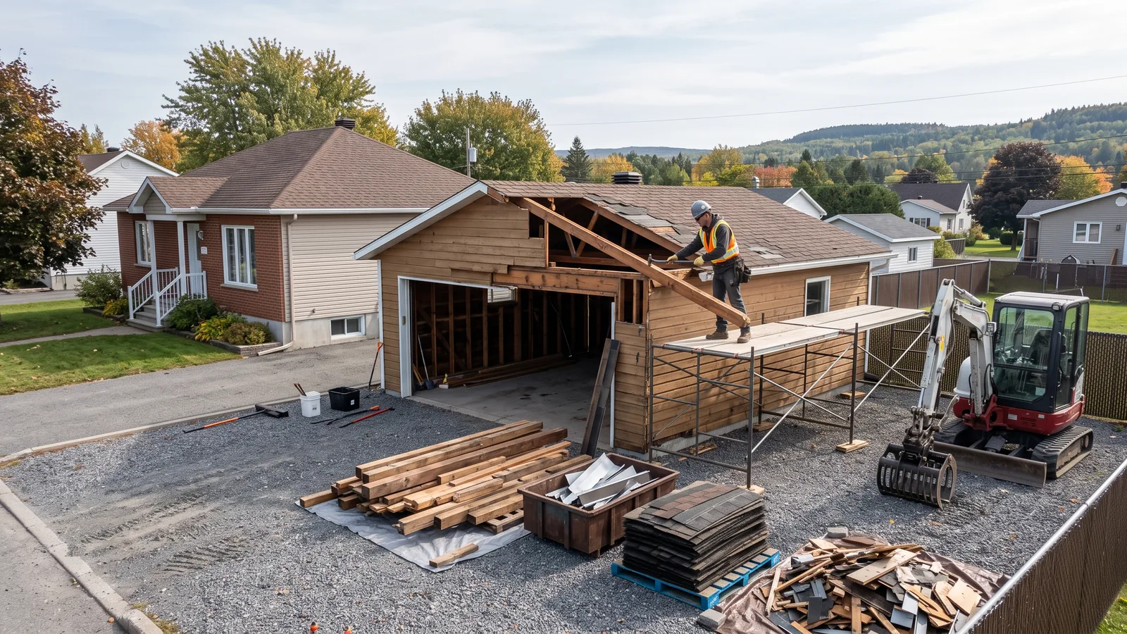 Projet de démolition résidentielle à Thetford Mines, Québec