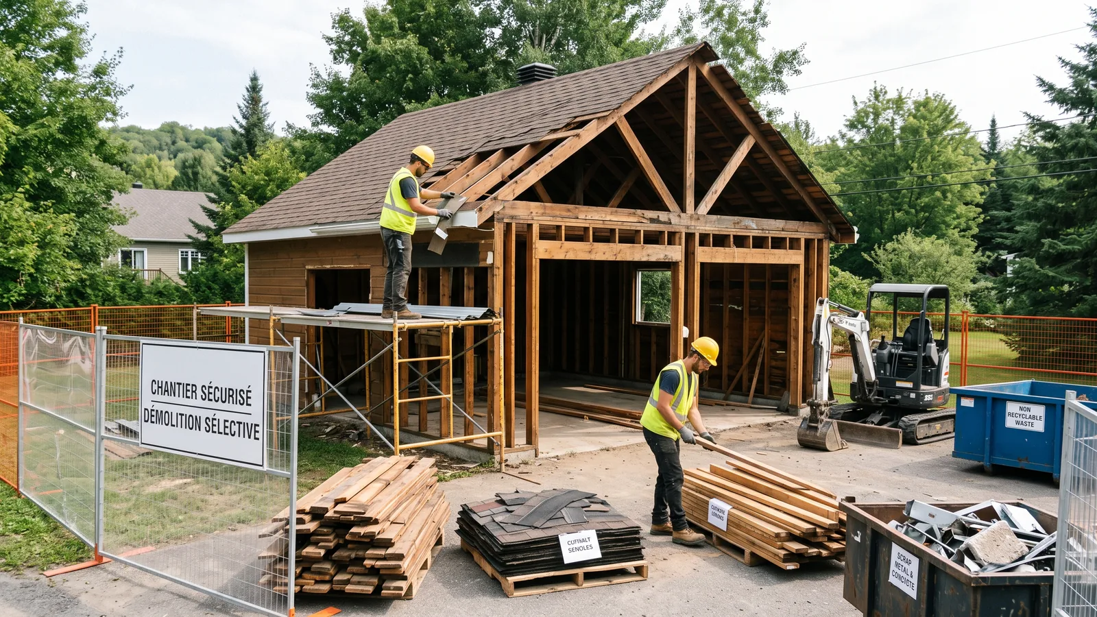 Projet de démolition résidentielle à Val-David, Québec
