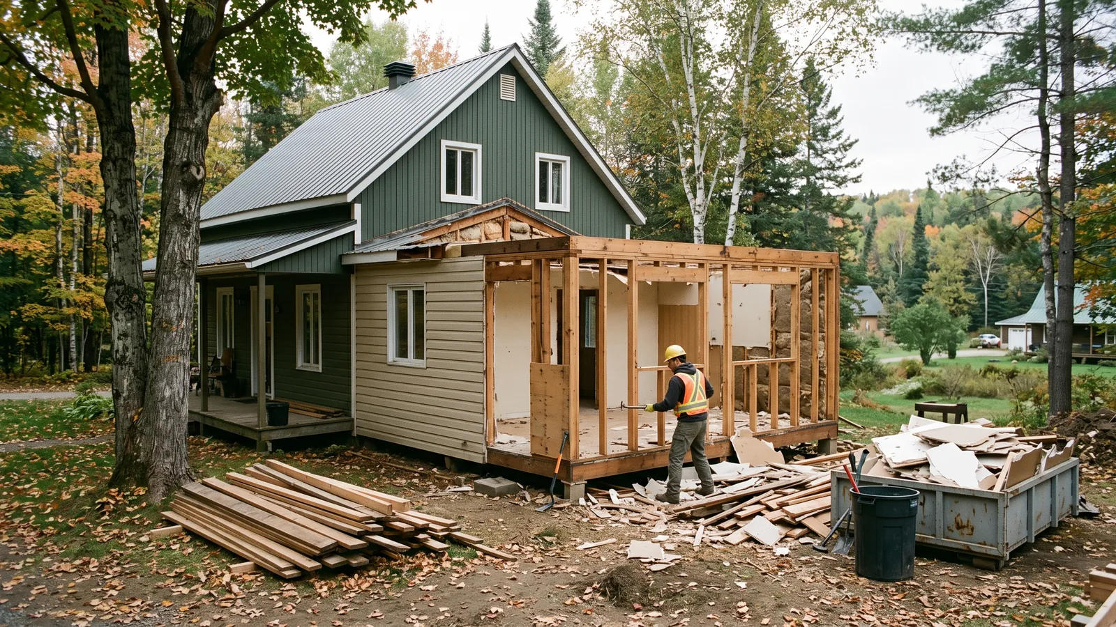 Projet de démolition résidentielle à Val-des-Monts, Québec