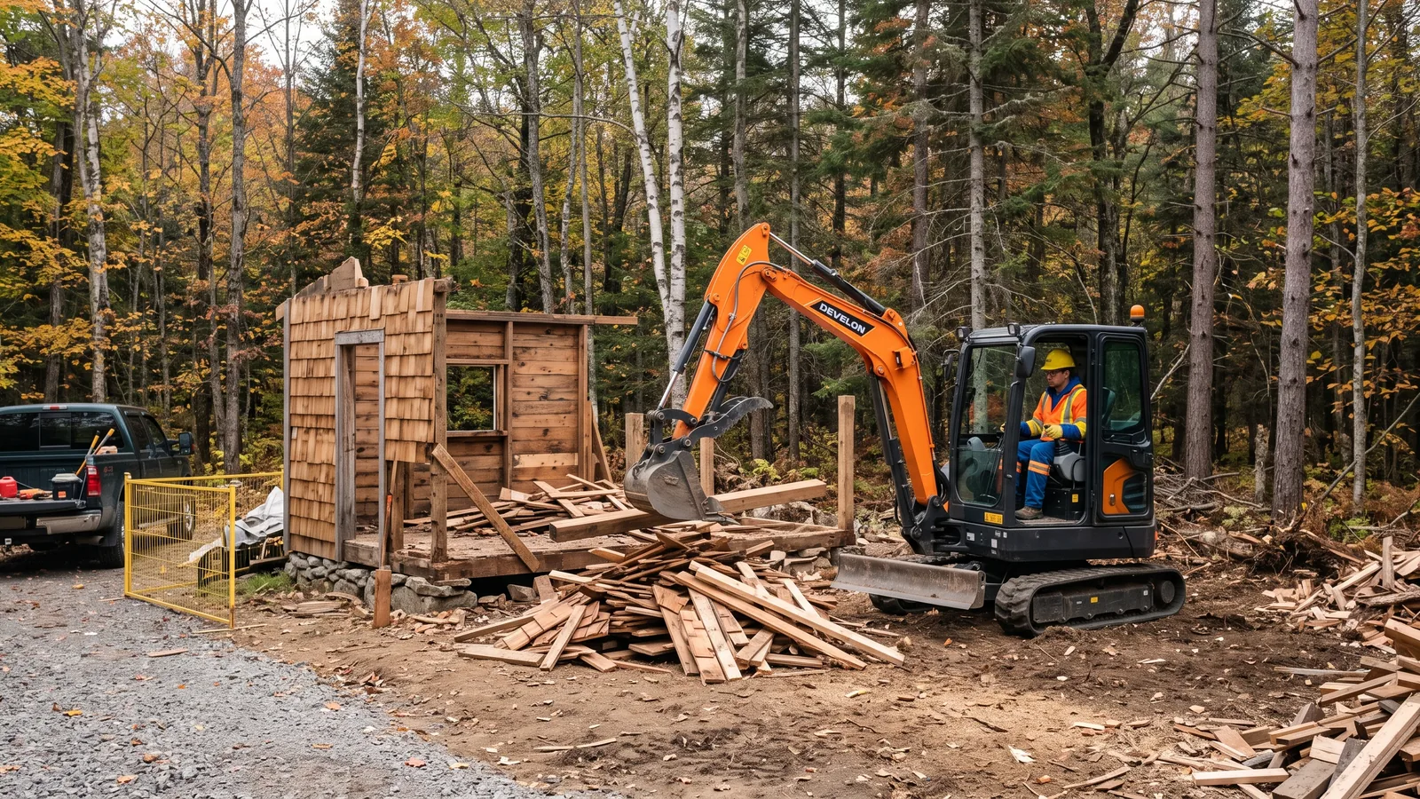 Chantier de démolition résidentielle à Wentworth-Nord