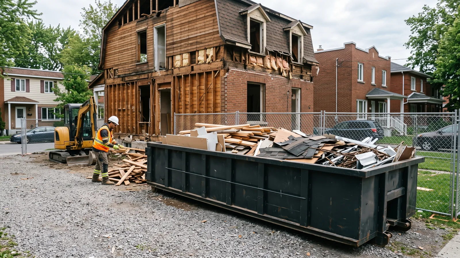 Chantier de démolition résidentielle à Chandler