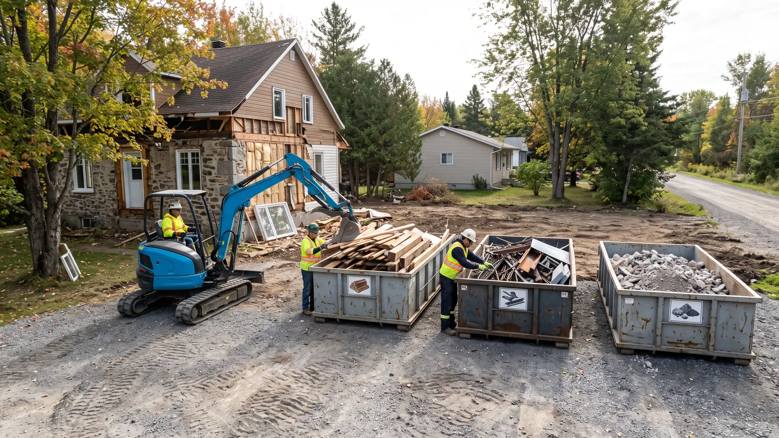 Projet de démolition résidentielle à Chelsea, Québec