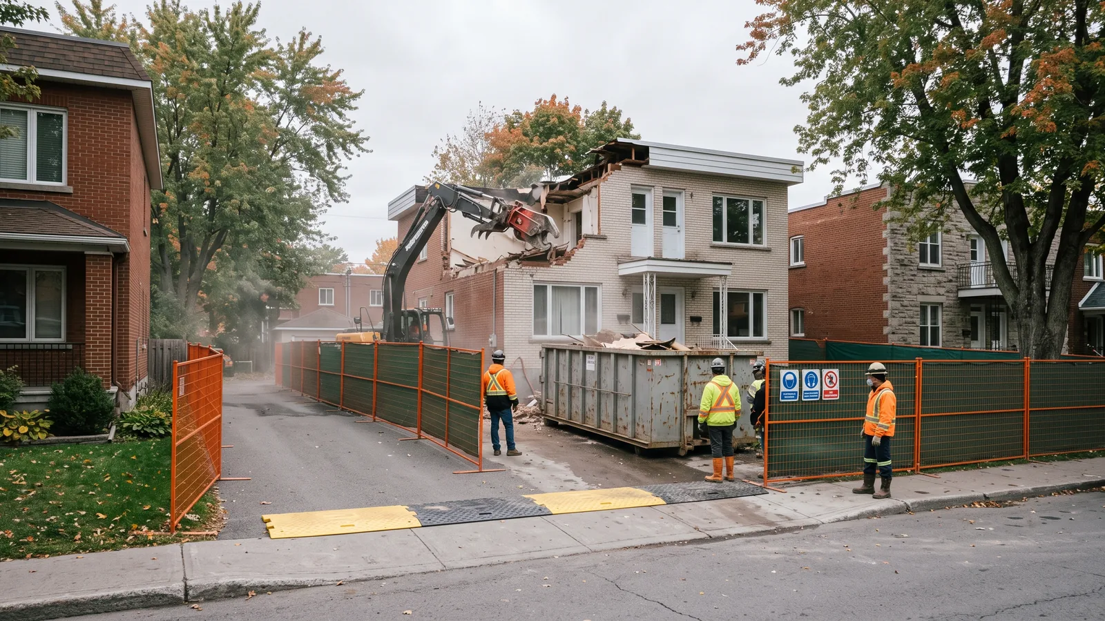 Projet de démolition résidentielle à Dunham, Québec